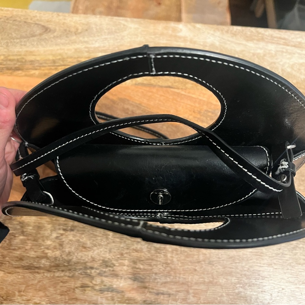 & Other Stories Black Leather Bag - Picture 3 of 4